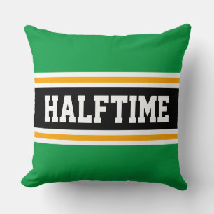 Coussin HALFTIME Vert clair Jaune Noir Sportif Stripes