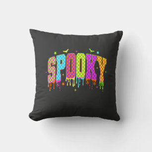 Coussin Halloween à carreaux effrayant