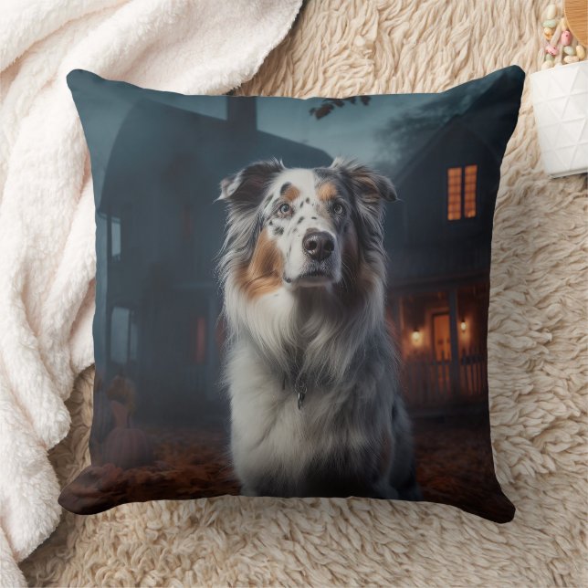 Coussin Halloween, berger australien (Couverture)