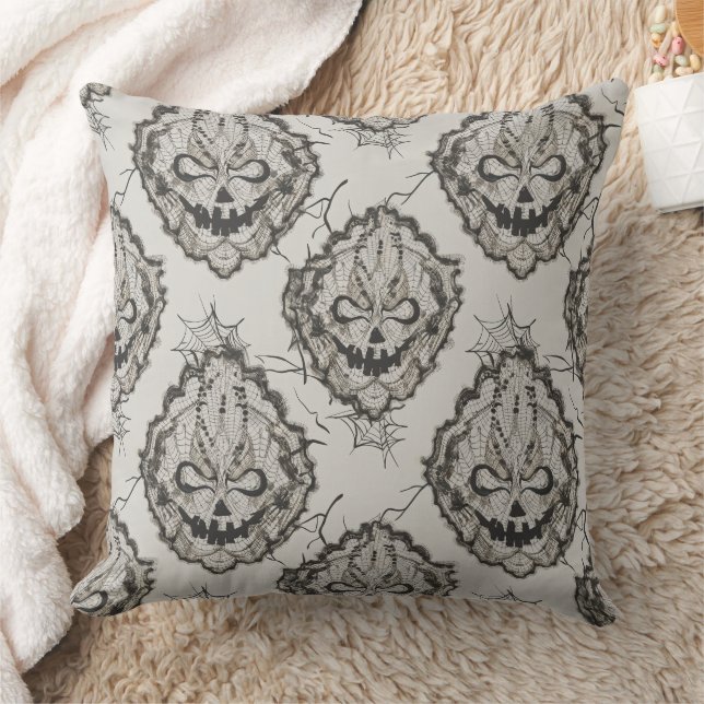 Coussin Halloween Black Lace Spiderweb Blanche & (Couverture)