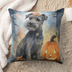 Coussin Halloween Chesapeake Bay Terrier Avec Citrouilles