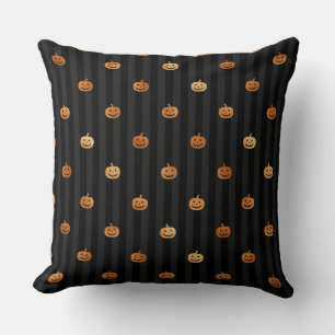Coussin Halloween Citrouilles et bandes d'huile orange