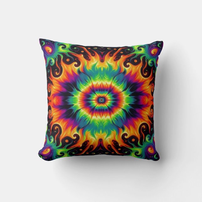 Coussin Halloween couleurs Ovel Cravate-Dye (Recto)