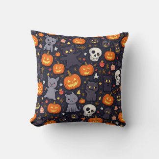 Coussin halloween, coussin, coussin, citrouille, crâne
