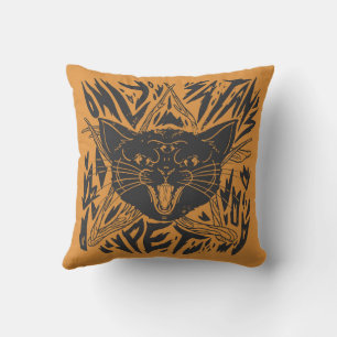 Coussin Halloween de chat noir