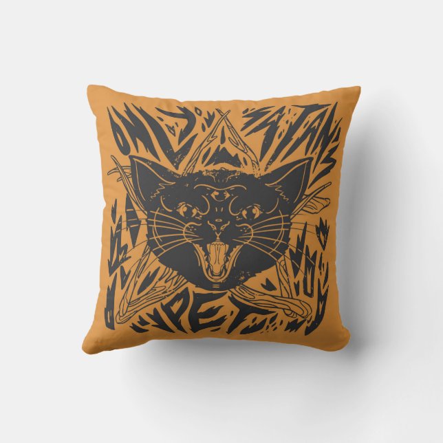 Coussin Halloween de chat noir (Verso)