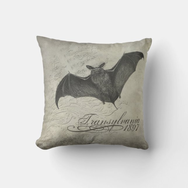 Coussin Halloween de collage de batte de la (Recto)