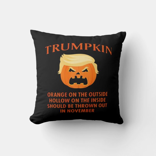 Coussin Halloween drôle anti Trumpkin (Recto)