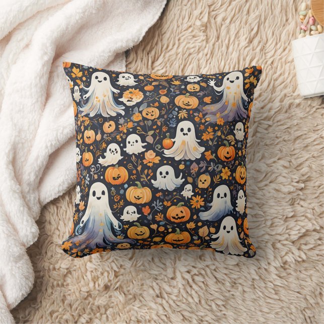 Coussin Halloween éffrayant Cute Fantôme (Couverture)