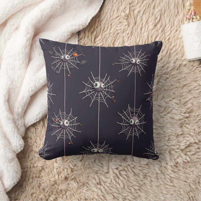 Coussin Halloween Éffrayant Spider et Cobweb Cushion Couss (Couverture)