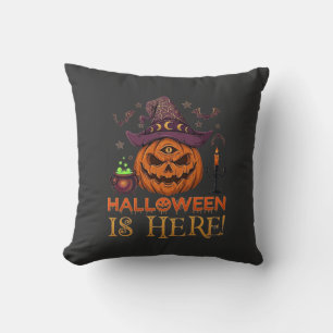 Coussin Halloween Est Là Chapeau De Sorcière Citrouille Ch