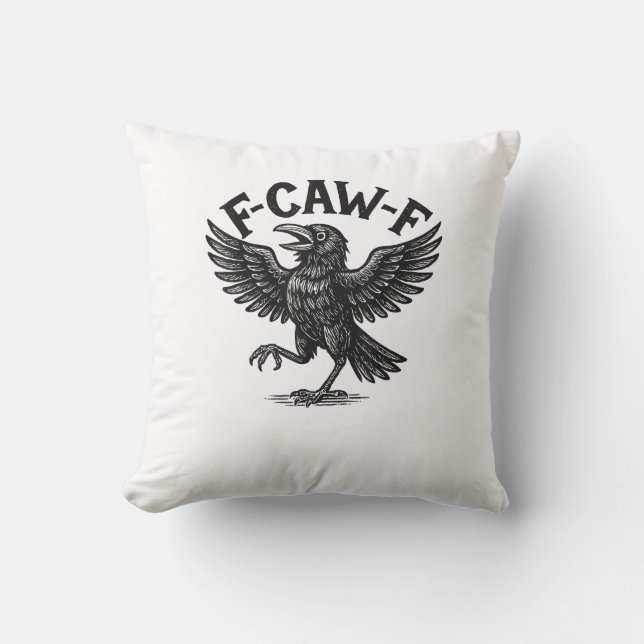 Coussin Halloween F-Caw-F Bird Crow Women Men Minimal Clea (Recto)