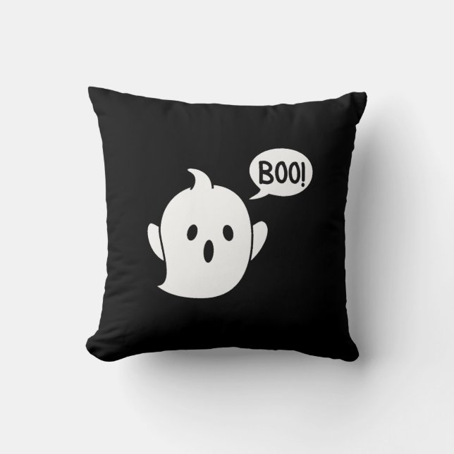 Coussin Halloween fantôme mignon (Recto)