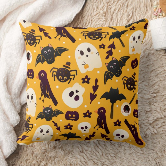 Coussin Halloween fantômes et Ghouls (Couverture)