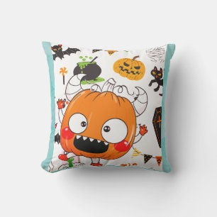 Coussin Halloween, Fête Citrouille et amis, Jeu d'oreiller