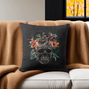 Coussin Halloween florale tropicale