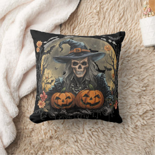 Coussin Halloween,Gardien des Citrouilles, Citrouilles Crâ