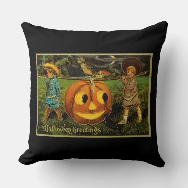 Coussin Halloween Jack-o-Lantern nuit de récolte par les e (Recto)