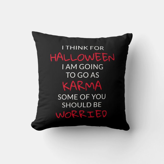 Coussin Halloween Karma dit : (Recto)