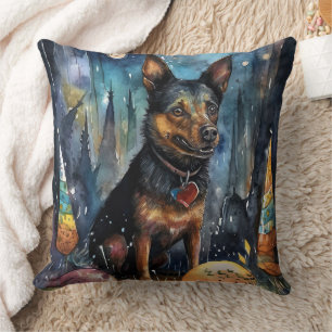 Coussin Halloween Kelpie Australien Avec Citrouilles Effra