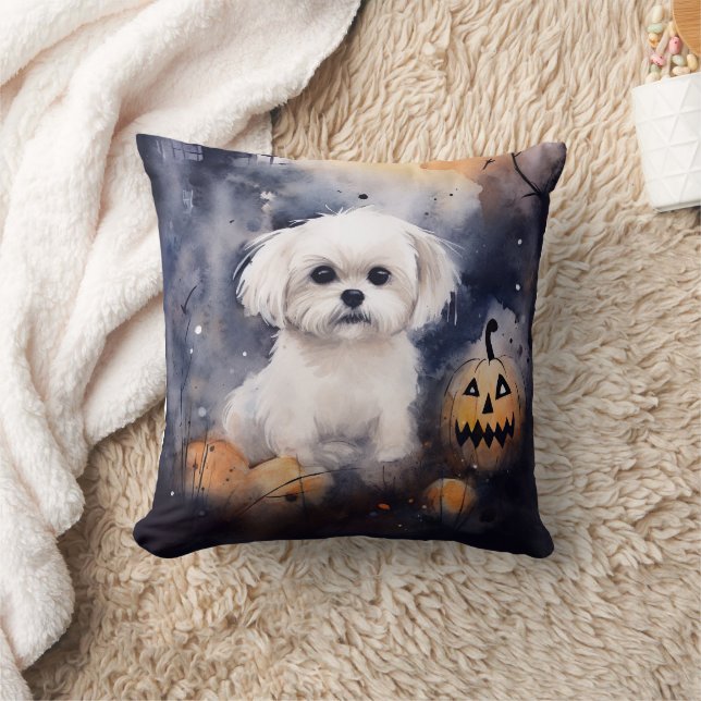 Coussin Halloween Maltais Avec Peur Citrouille (Couverture)