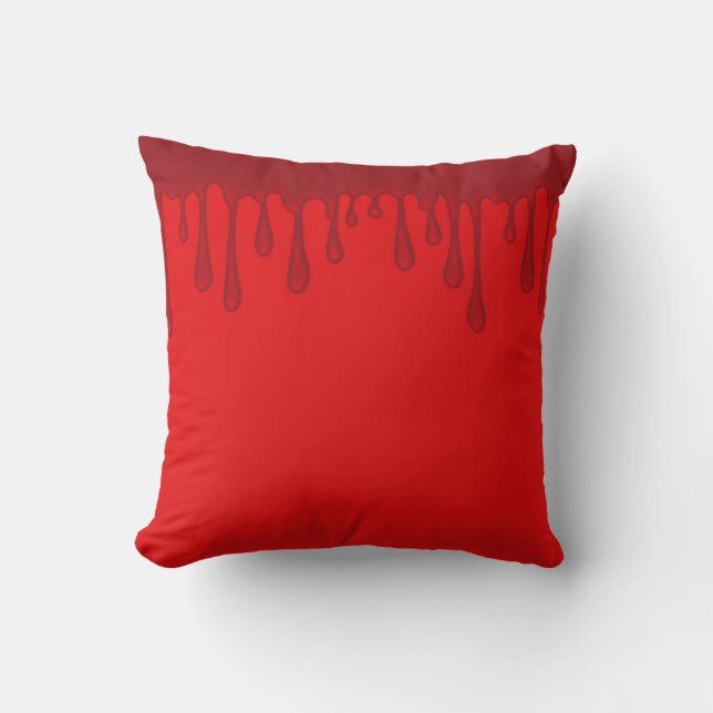 Coussin Halloween rouge goutte de sang (Recto)