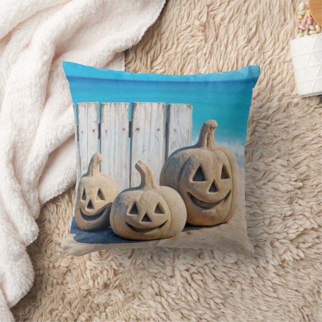 Coussin Halloween Seashore Sand Jack o' Lanterns  (Couverture)