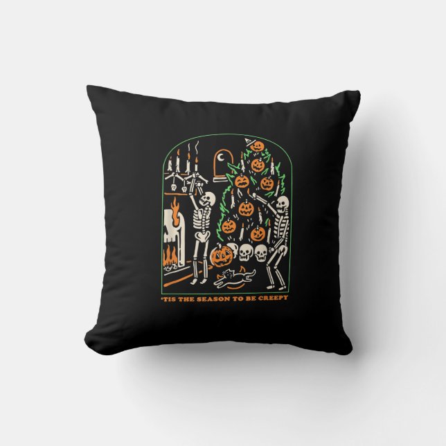 Coussin Halloween Skeleton Party Tis The Season To Be Cree (Recto)