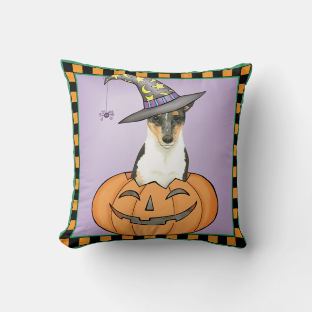 Coussin Halloween Smooth Collie (Recto)