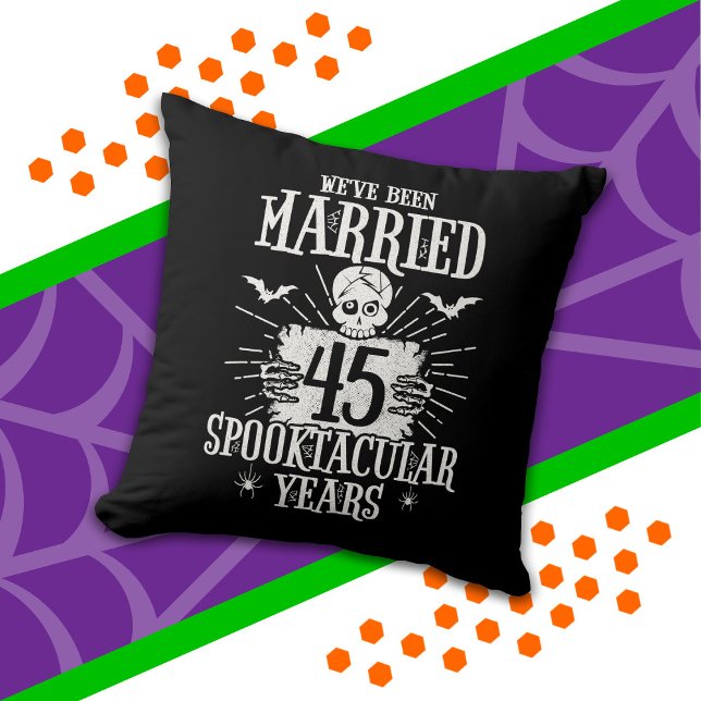 Coussin Halloween Spooktacular 45e anniversaire de mariage (Créateur téléchargé)