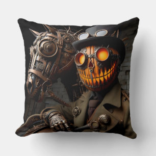 Coussin Halloween Steampunk Jack-O-Lantern Horseman