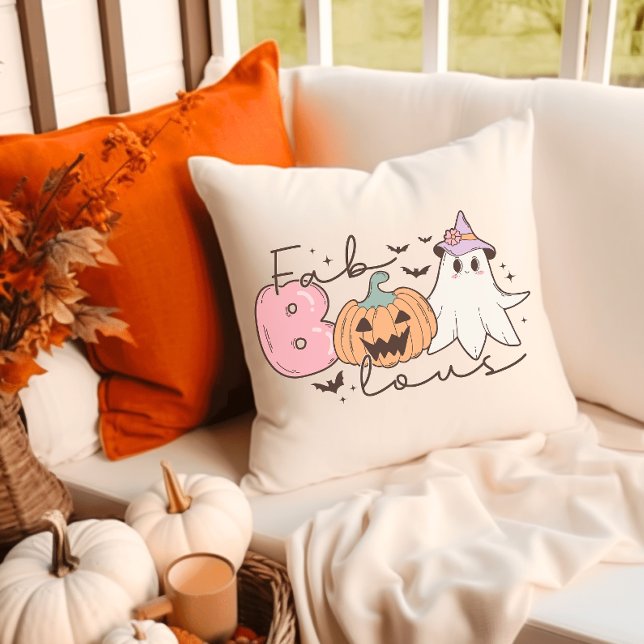 Coussin Halloween Super rétro-fab-boo-lous (Créateur téléchargé)