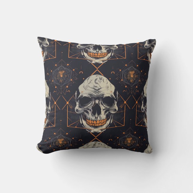 Coussin Halloween Thème Crâne Jeu d'oreiller (Recto)