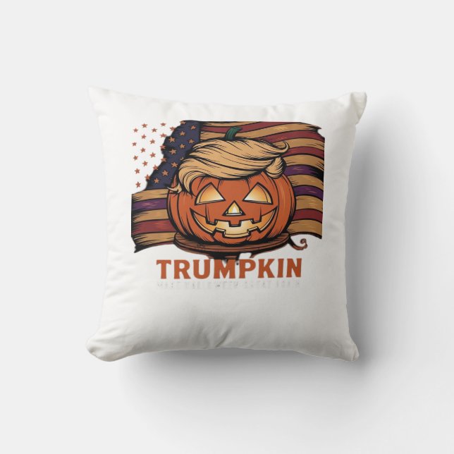 Coussin Halloween, Trumpkin Citrouille, Rendre Halloween g (Recto)