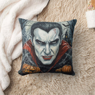 Coussin Halloween, Vampire assoiffé, Champ de citrouilles