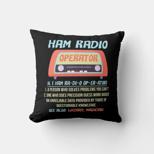 Coussin Ham Radio Operator Définition Radio amateur Hobby (Recto)
