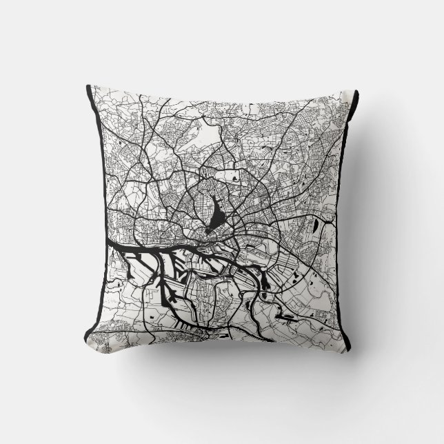 Coussin Hamburg Germany City Map (Recto)