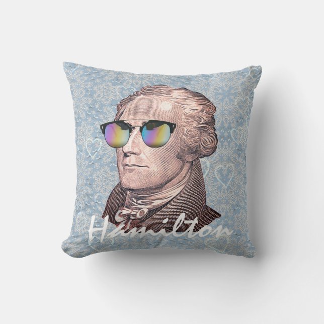 Coussin Hamilton à Shades sur Blue Lace & Heart Arrière -  (Recto)