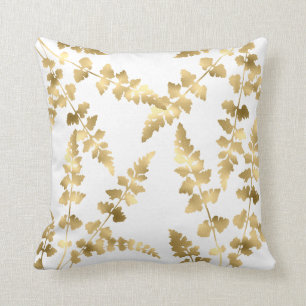 Coussin Hamptons à double face de la feuille d'or blanche