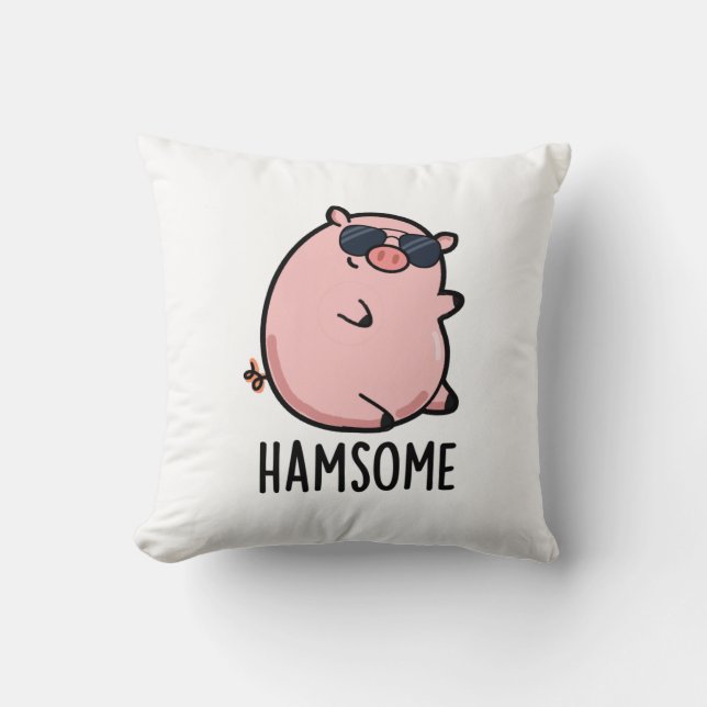 Coussin Hamsome Funny Pig Pun (Recto)