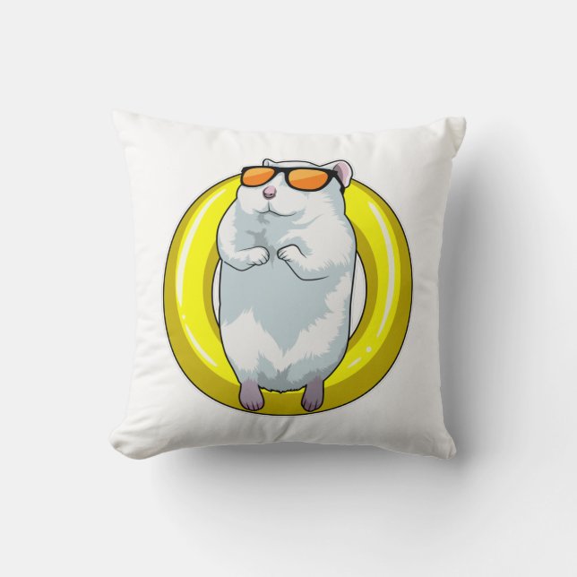 Coussin Hamster à la natation avec anneau de natation (Recto)