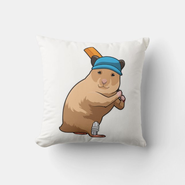 Coussin Hamster au cricket avec chauve-souris de cricket (Recto)