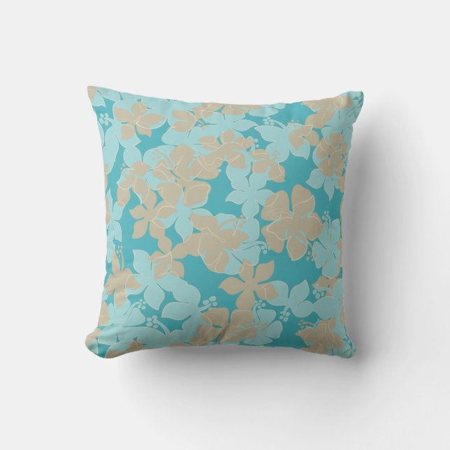 Coussin Hanalei Hawaii Hibiscus Camo Floral (Recto)