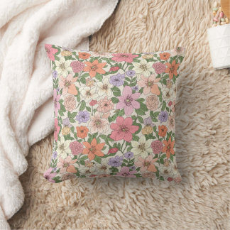 Coussin Hand-Drawn Bible Flowers Pattern