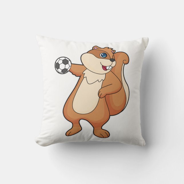 Coussin Handball joueur d'écureuil (Recto)
