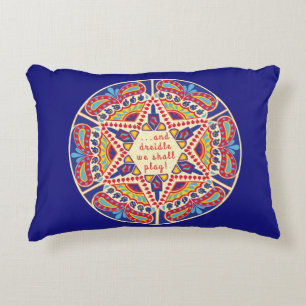 Coussin Hanoukka "Chanukah Paisley Dreidle Design"