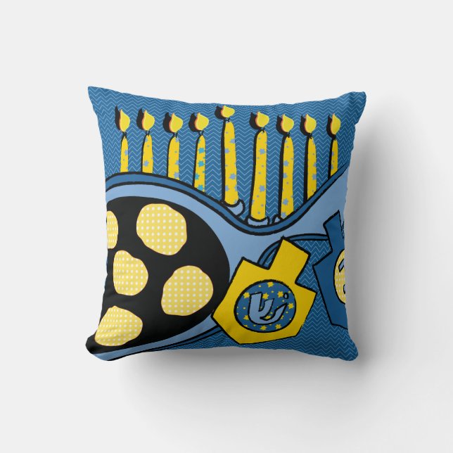 Coussin Hanoukka "LATKES ET CRÈME DE SOUR" (Recto)