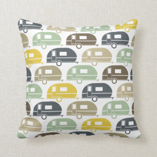 Coussin Happy Camper| Moderne déco de camping Retro Blues