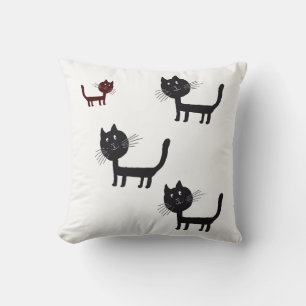 Coussin Happy Cats Lithography Throw Cushion