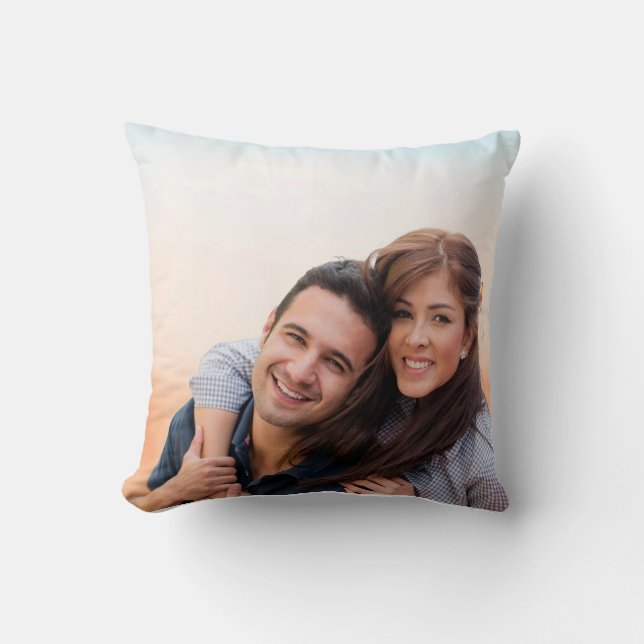 Coussin Happy Couple Photo Throw Pillow - Personalized (Recto)